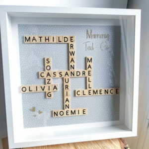 Cadre scrabble blanc mamie