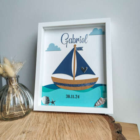 Cadre bateau pour enfant avec prénom