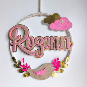 Couronne oiseau rose